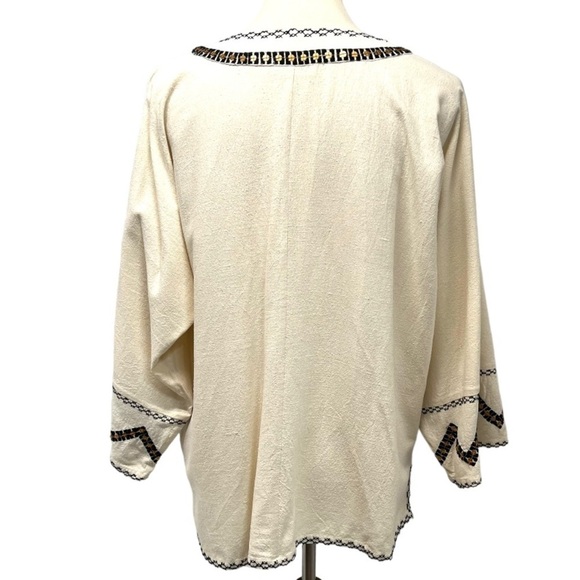 Ulla Johnson Silk Cream Embroidered Split Neck Peasant Top Women’s 8 - Picture 5 of 10